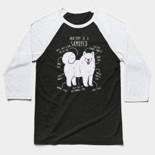 Samoyed Dog Anatomy Baseball T-Shirt